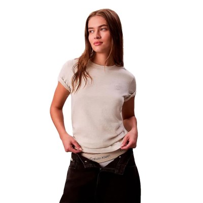 тениска,мъжки,тениски,дамски,тениски,calvin,klein,jeans,lv047b224g,short,sleeve,t,shirt,beige,(vanilla,heather)