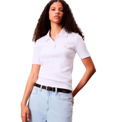 дънки,дамски,блузи,с,яка,calvin,klein,jeans,lv047c907g,short,sleeve,polo,white,(bright,white)