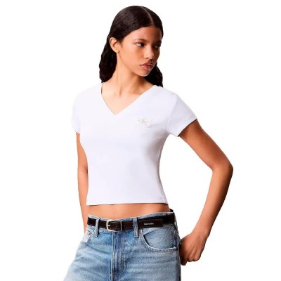 дънки,дамски,топове,calvin,klein,jeans,lv047c910g,short,sleeve,top,white,(bright,white)