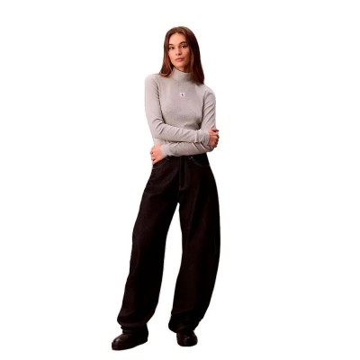 тениска,мъжки,тениски,дамски,тениски,calvin,klein,jeans,lv047d203g,long,sleeve,high,neck,t,shirt,brown,(history,grey,heather)