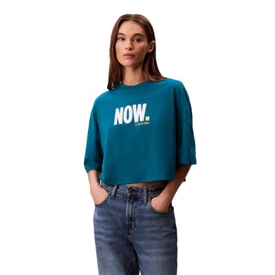 дънки,дамски,топове,calvin,klein,jeans,lv047d209g,short,sleeve,top,blue,(teal,marine)