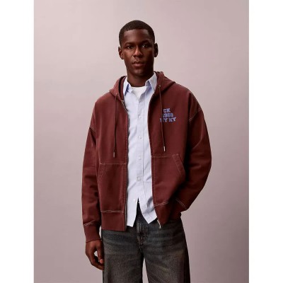 блуза,мъжки,пуловери,calvin,klein,jeans,lv04re211g,full,zip,sweatshirt,brown,(rich,brown)