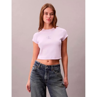 бебешка,тениска,мъжки,тениски,дамски,тениски,calvin,klein,jeans,monogram,baby,short,sleeve,t,shirt,pink,(island,lilac)