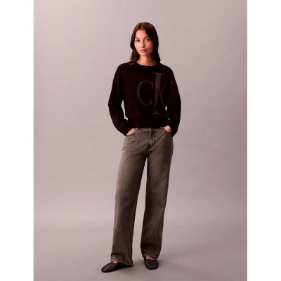 блуза,дамски,пуловери,дамски,плетени,дрехи,calvin,klein,jeans,smooth,sweater,brown,(black)