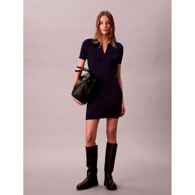 юношески,дънки,дамски,поли,и,рокли,calvin,klein,jeans,snowy,youthful,short,sleeve,short,dress,blue,(dark,sapphire)