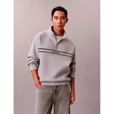 блуза,мъжки,пуловери,calvin,klein,jeans,spacer,relaxed,fit,full,zip,sweatshirt,grey,(heroic,grey,heather)