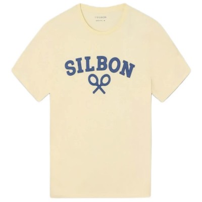 тениска,мъжки,тениски,дамски,тениски,silbon,1010404234,medium,racket,logo,short,sleeve,t,shirt,beige,(yellow)