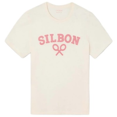 тениска,мъжки,тениски,дамски,тениски,silbon,1010407318,medium,racket,logo,short,sleeve,t,shirt,beige,(cream)