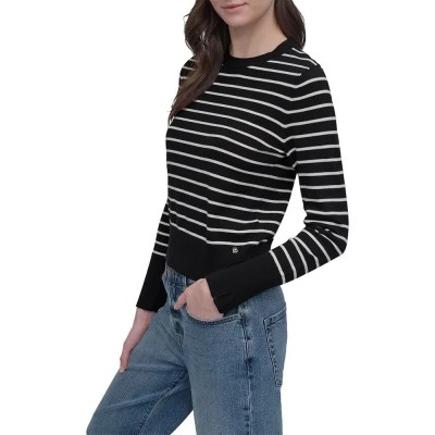 тениска,мъжки,тениски,дамски,тениски,dkny,dw7000040,long,sleeve,t,shirt,black,(black,ivory)