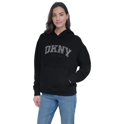 блуза,дамски,блузи,dkny,dw7000385,sweatshirt,black,(black,silver)