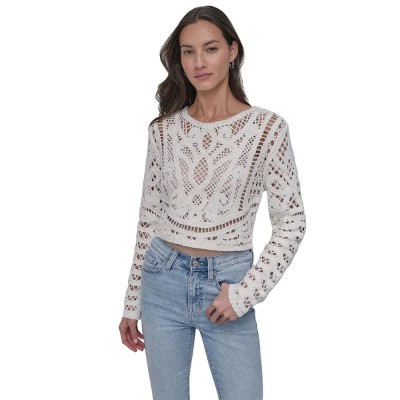 блуза,мъжки,пуловери,дамски,пуловери,dkny,dw7000416,sweater,white,(ivory)