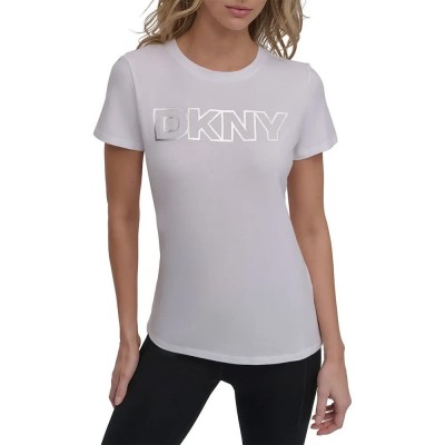 тениска,мъжки,тениски,дамски,тениски,dkny,dw8000008,short,sleeve,t,shirt,white,(white,silver)