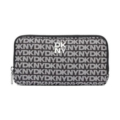 портфейли,и,портмонета,dkny,jenny,zip,around,woman,wallet,grey,(black,logo,black)