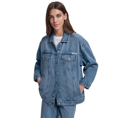 яке,мъжки,якета,дамски,якета,и,палта,dkny,maxi,trucker,jacket,blue,(cedar,street)