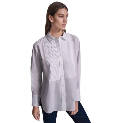риза,с,дълъг,ръкав,дамски,ризи,мъжки,ризи,dkny,pleat,front,tuxedo,long,sleeve,shirt,white,(white)