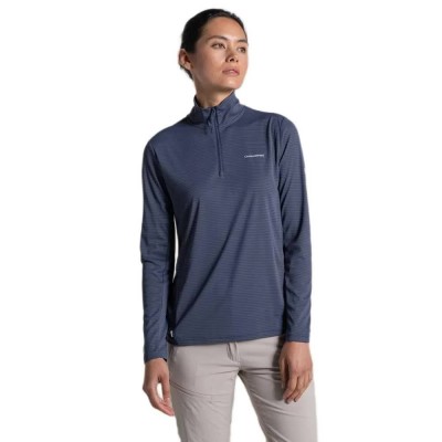 тениска,мъжки,тениски,дамски,тениски,craghoppers,nosilife,solar,shield+,half,zip,long,sleeve,t,shirt,blue,(anthracite)