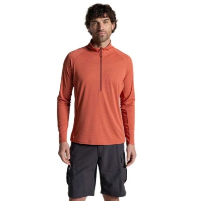 тениска,мъжки,тениски,дамски,тениски,craghoppers,nosilife,solarshield+,half,zip,long,sleeve,t,shirt,orange,(dark,sahara)