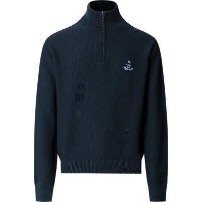 блуза,мъжки,пуловери,дамски,пуловери,façonnable,waffle,co,bird,half,zip,sweater,blue,(marine,blue)