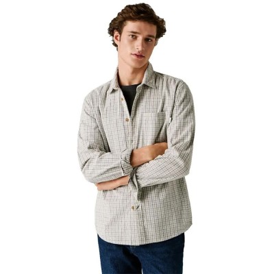 риза,с,дълъг,ръкав,дамски,ризи,мъжки,ризи,pepe,jeans,cael,long,sleeve,shirt,grey,(ivory,white)
