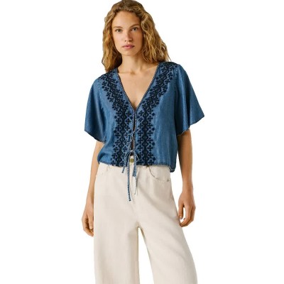 дамски,блузи,pepe,jeans,cleo,short,sleeve,blouse,blue,(blue)