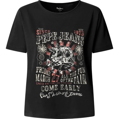 тениска,мъжки,тениски,дамски,тениски,pepe,jeans,monica,short,sleeve,t,shirt,black,(black)