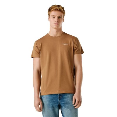 тениска,мъжки,тениски,дамски,тениски,pepe,jeans,original,basic,3n,short,sleeve,t,shirt,brown,(biscuit,beige)