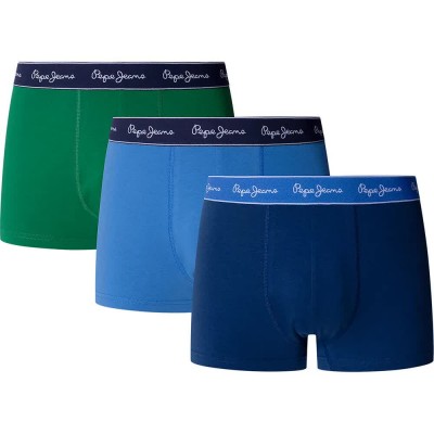 боксерки,мъжко,бельо,pepe,jeans,pmu100008,trunk,boxers,3,units,green,blue,(regal,blue)