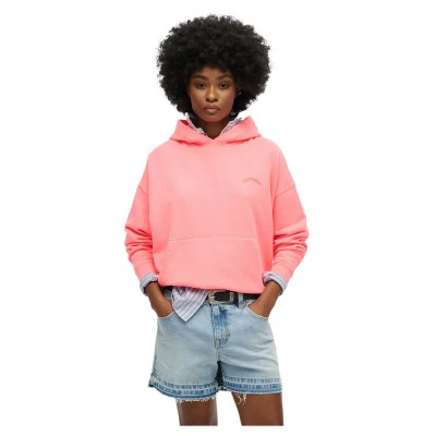 суичър,дамски,блузи,superdry,essential,logo,gd,hoodie,refurbished,pink,(fiery,coral)