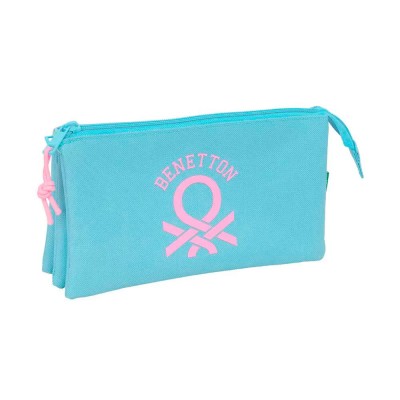 канцеларски,принадлежности,safta,benetton,basics,22x12x3,cm,triple,pencil,case,blue,(celest)