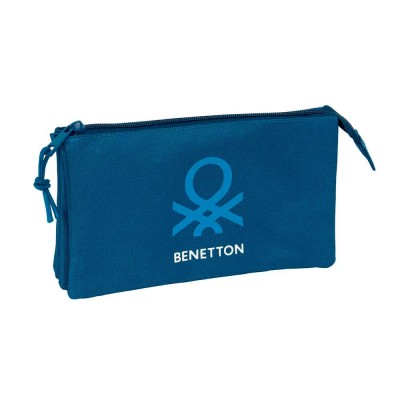 канцеларски,принадлежности,safta,benetton,basics,22x12x3,cm,triple,pencil,case,blue,(marine)