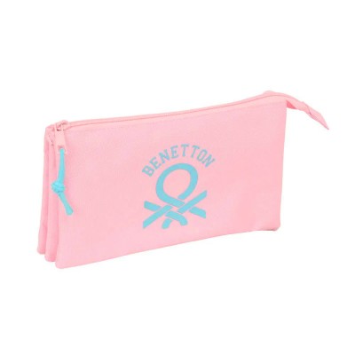 канцеларски,принадлежности,safta,benetton,basics,22x12x3,cm,triple,pencil,case,pink,(pastel,pink)