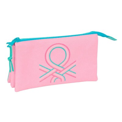 канцеларски,принадлежности,safta,benetton,dolce,22x12x3,cm,triple,pencil,case,pink,(multicolor)