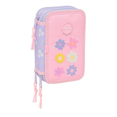 канцеларски,принадлежности,safta,bouquet,12.5x19.5x5.5,cm,triple,pencil,case,pink,(multicolor)