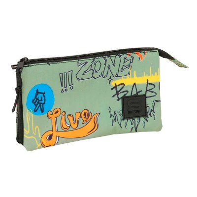 канцеларски,принадлежности,safta,graffiti,zone,22x12x3,cm,triple,pencil,case,green,(multicolor)