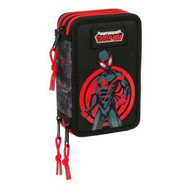 канцеларски,принадлежности,safta,miles,morales,12.5x19.5x5.5,cm,triple,pencil,case,black,(multicolor)