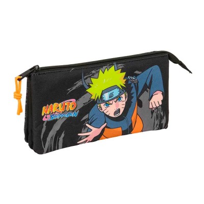 канцеларски,принадлежности,safta,naruto,22x12x3,cm,triple,pencil,case,black,(multicolor)
