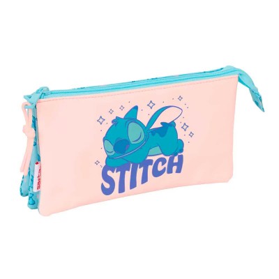 канцеларски,принадлежности,safta,stitch,ohana,22x12x3,cm,triple,pencil,case,pink,(multicolor)