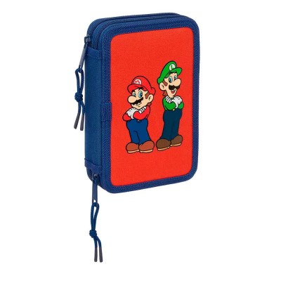 канцеларски,принадлежности,safta,super,mario,12.5x19.5x4,cm,double,pencil,case,orange,blue,(multicolor)