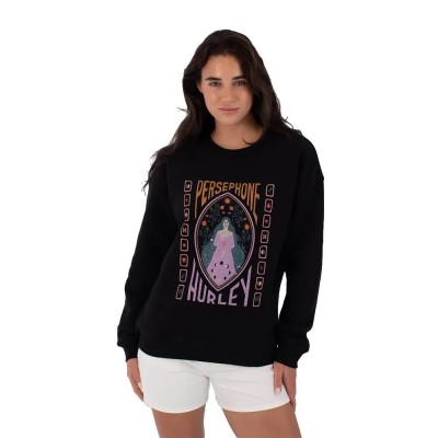 блуза,дамски,блузи,hurley,crew,persephone,sweatshirt,black,(black)