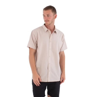 риза,с,къс,ръкав,дамски,ризи,мъжки,ризи,hurley,low,tide,short,sleeve,shirt,beige,(bone)