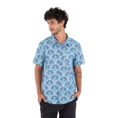 риза,с,къс,ръкав,дамски,ризи,мъжки,ризи,hurley,printing,press,palm,short,sleeve,shirt,blue,(worker,blue)
