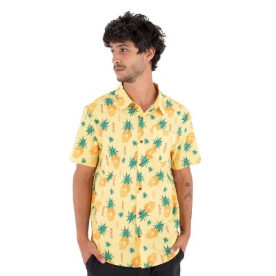 риза,с,къс,ръкав,дамски,ризи,мъжки,ризи,hurley,printing,press,pineapple,short,sleeve,shirt,yellow,(egg,shell)
