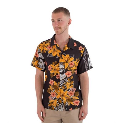 риза,с,къс,ръкав,дамски,ризи,мъжки,ризи,hurley,trudy,short,sleeve,shirt,black,(black)