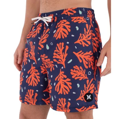 бански,гащета,мъжки,бански,костюми,hurley,volley,icon,printing,press,coral,swimming,shorts,blue,(destroyer)