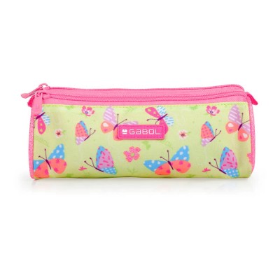 канцеларски,принадлежности,gabol,bouquet,triple,pocket,pencil,case,pink,(pistacho)