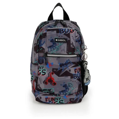 ученически,принадлежности,gabol,bugs,double,pocket,pencil,case,grey,(negro)