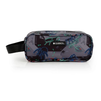 ученически,принадлежности,gabol,bugs,triple,pocket,pencil,case,grey,(negro)