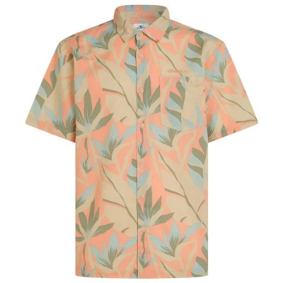 риза,с,къс,ръкав,дамски,ризи,мъжки,ризи,o´neill,print,short,sleeve,shirt,beige,(orange,tropicana,big)