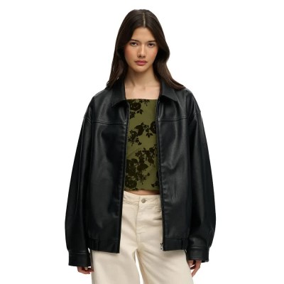 яке,мъжки,якета,дамски,якета,и,палта,superdry,collared,oversized,bomber,jacket,black,(black)