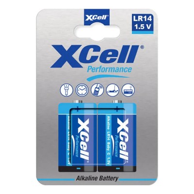 батерии,xcell,115355,c,alkaline,battery,clear,(silver,blue)